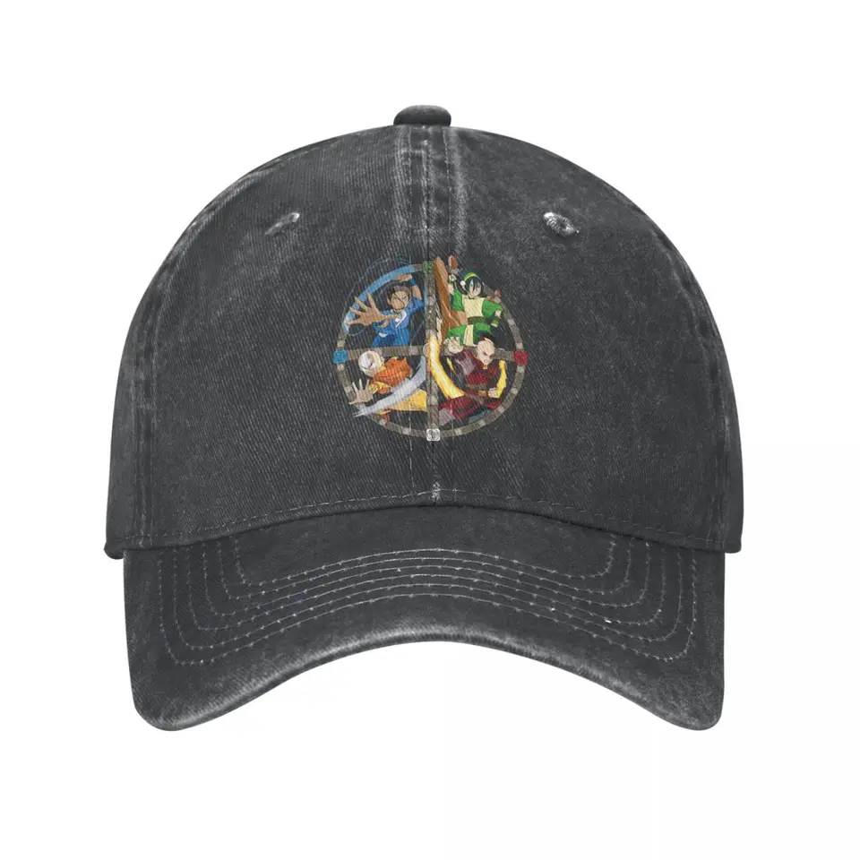 Móda všetky postavy avatar Posledný baseballový čiapka Airbender Baseball Men Ženy zúfalé umyté slnečné čiapky vonkajšie bežecké golfové čiapky klobúk