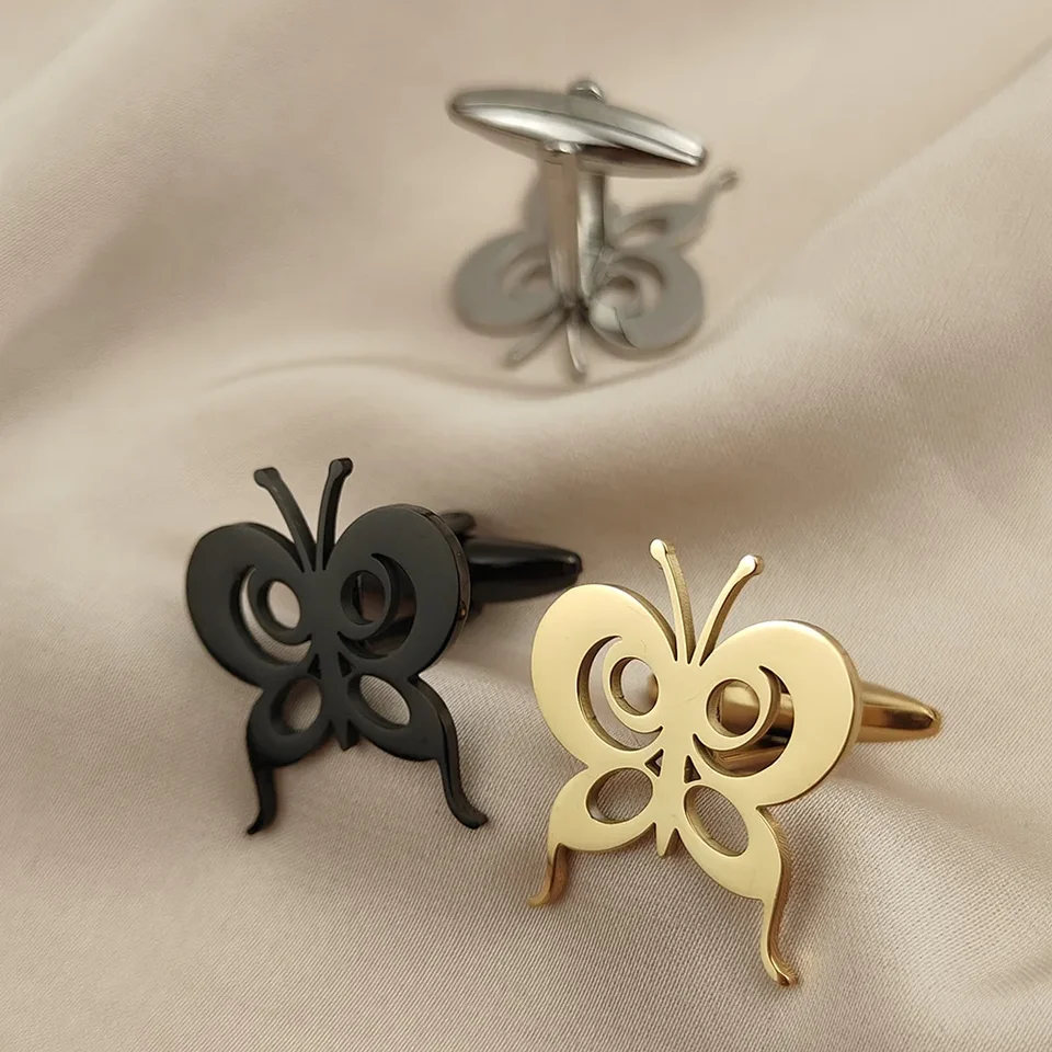 Móda z nehrdzavejúcej ocele Butterfly CuffLinks for Men