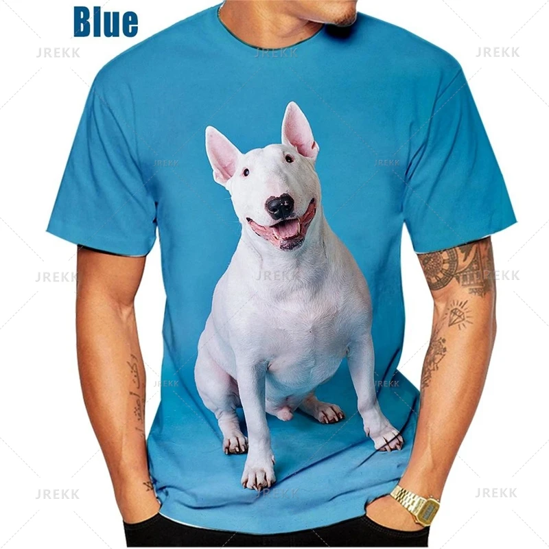 Módna 3D Bull Terrier tlač Tričko pre mužov Animal Bulldog Grafické tričká