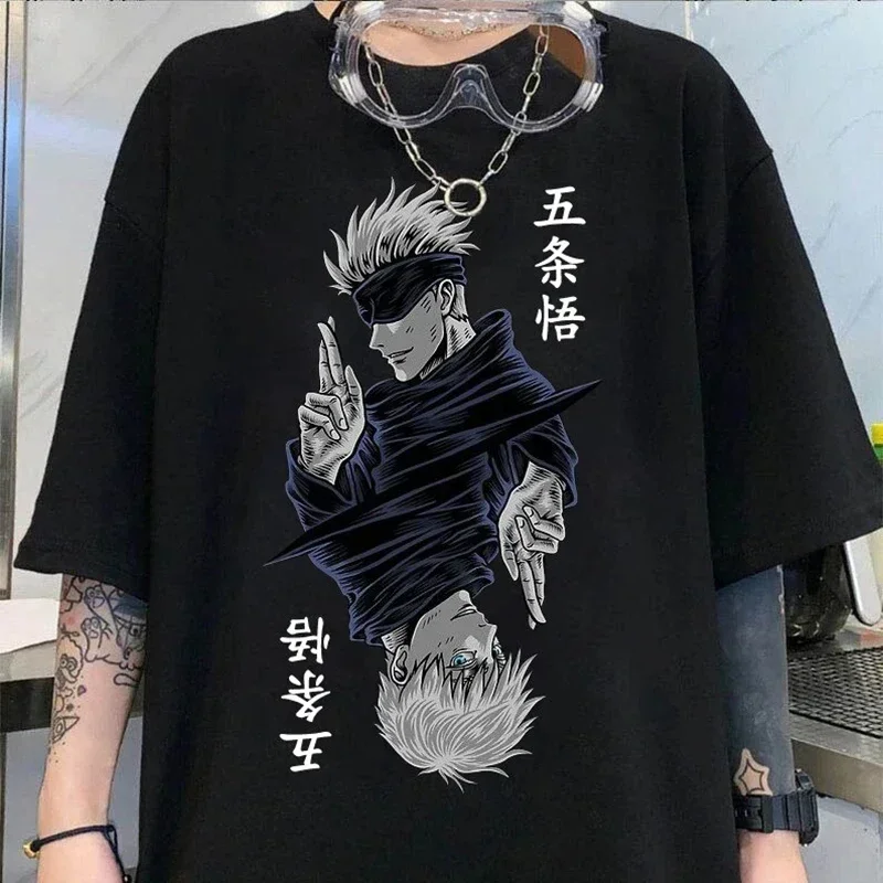 Módna bavlna anime tlačená dáma O-krk na krátky rukáv Dámske tričko Čierna biela biela rukáv Polyester Dámske oblečenie bavlna