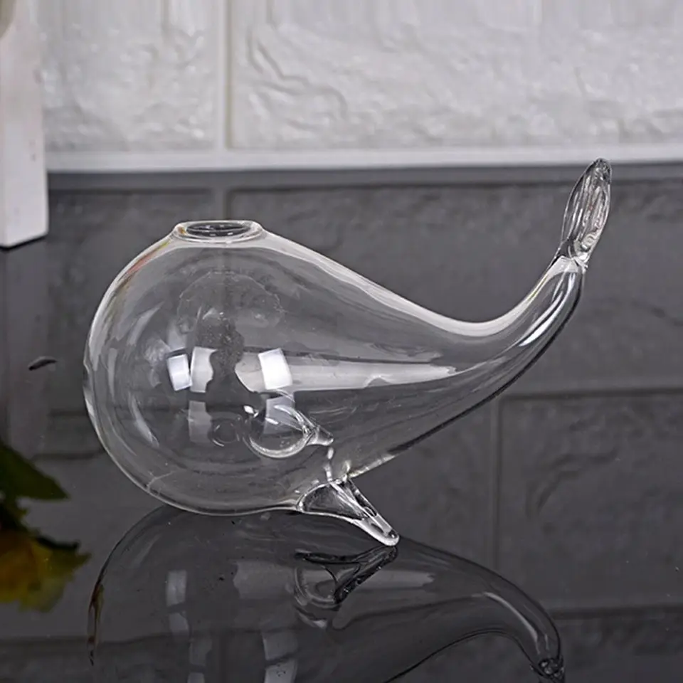 Módna diy veľryba sklenená váza štýl veľryby roztomilý hydroponika rastlina kvetina sklenená remeslá priehľadná sklenená váza kvetinové usporiadanie