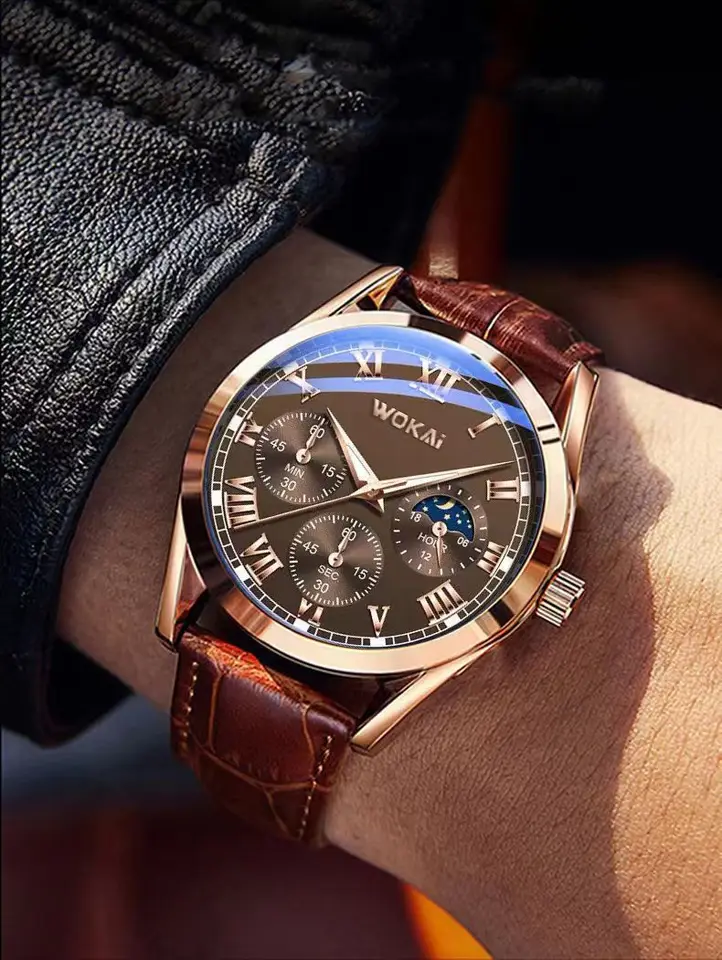 Módna firma Troja oči Roman Dial Dial Bamboo Belt Quartz Watch