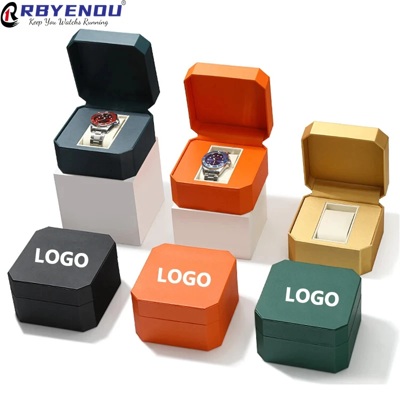 Módna flip obálka Octagonal Box Watch Case Organizátor poskytujte bezplatné prispôsobené služby Logo Display Watch Box