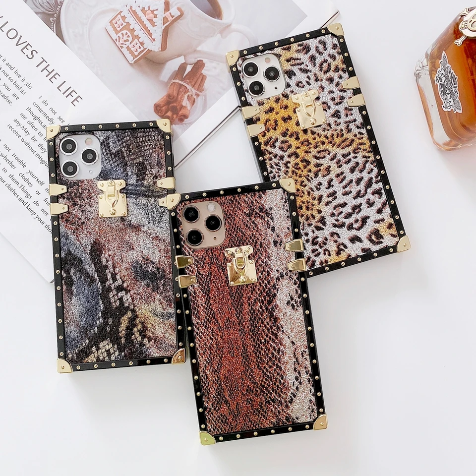 Módna hadová pokožka Pase pre iPhone 14 14Pro 15 15Promax 13 13Promax 13PRO 12Promax 11 16 16Promax Square Soft Soft Cover zadný kryt