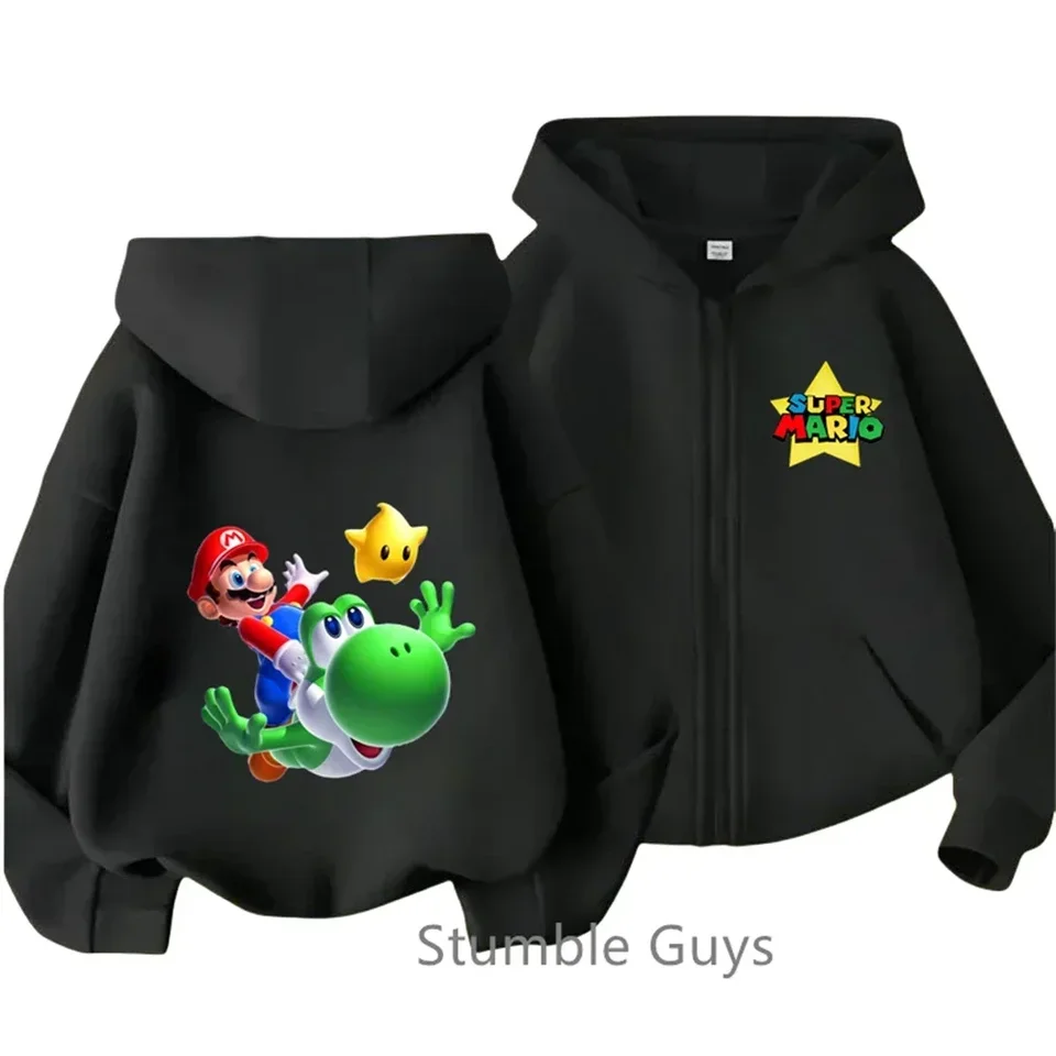 Módna hra zipsový sveter Príležitostné nové super marios-bros mikina detské chlapci oblečenie anime dospievajúci s dlhým rukávom dievčatá Sonic Trucksit