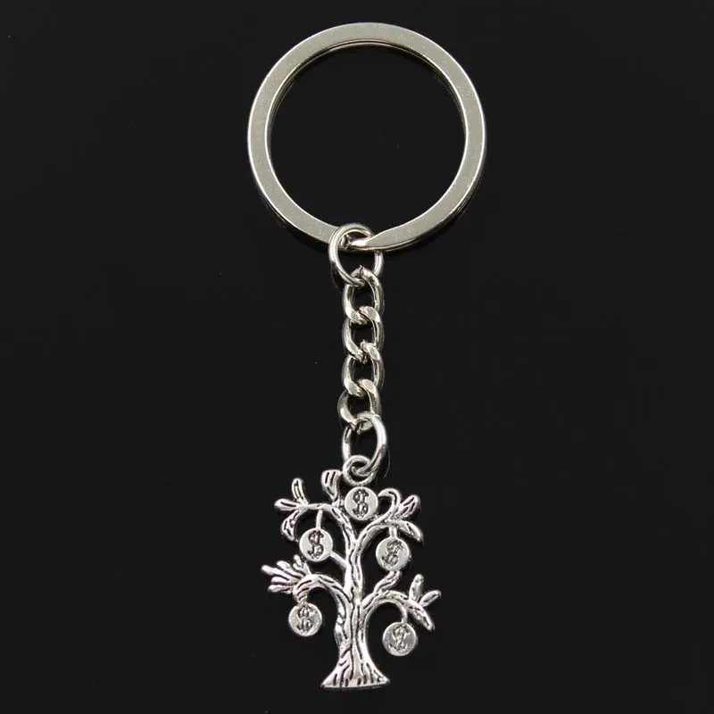 Módna kľúče 29x21mm Money Tree Strieborná farba prívesky
