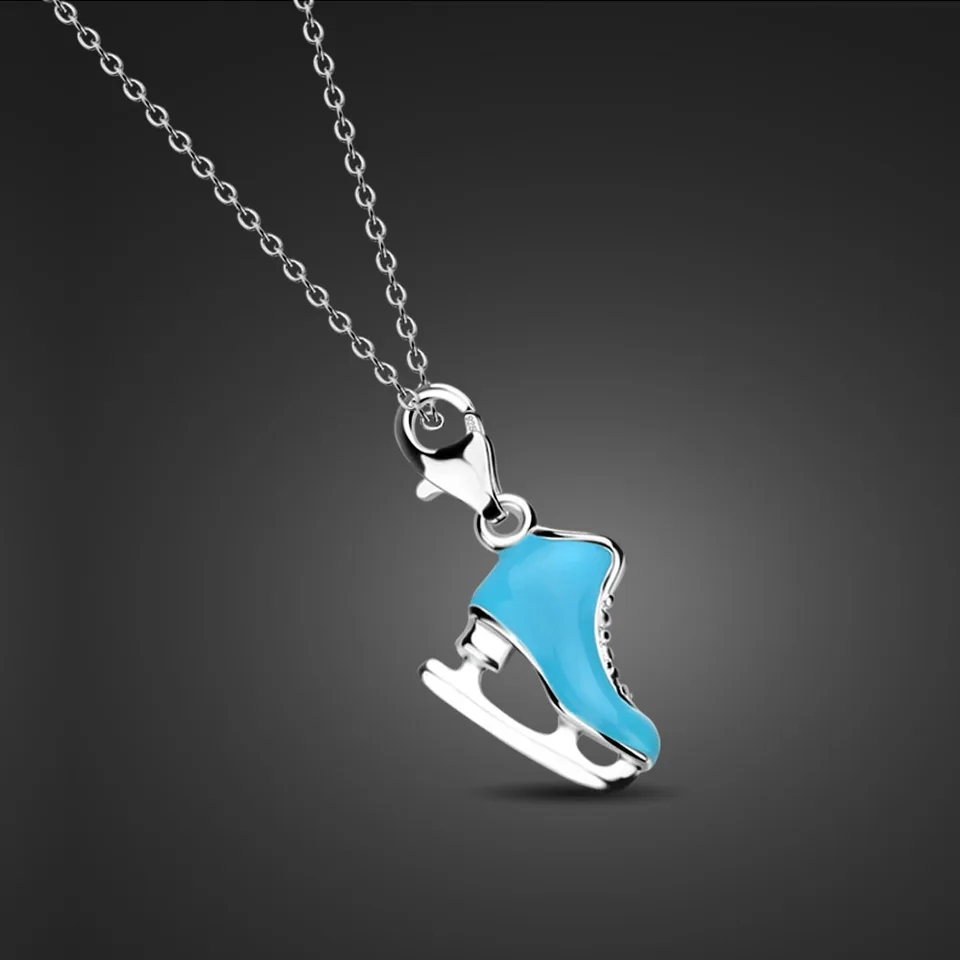 Módna osobnosť prinesie vonku v 925 Sterling Silver Woman Náhrdelník Kreatívne ľadové korčule prívesok s klenotom darček k šperku
