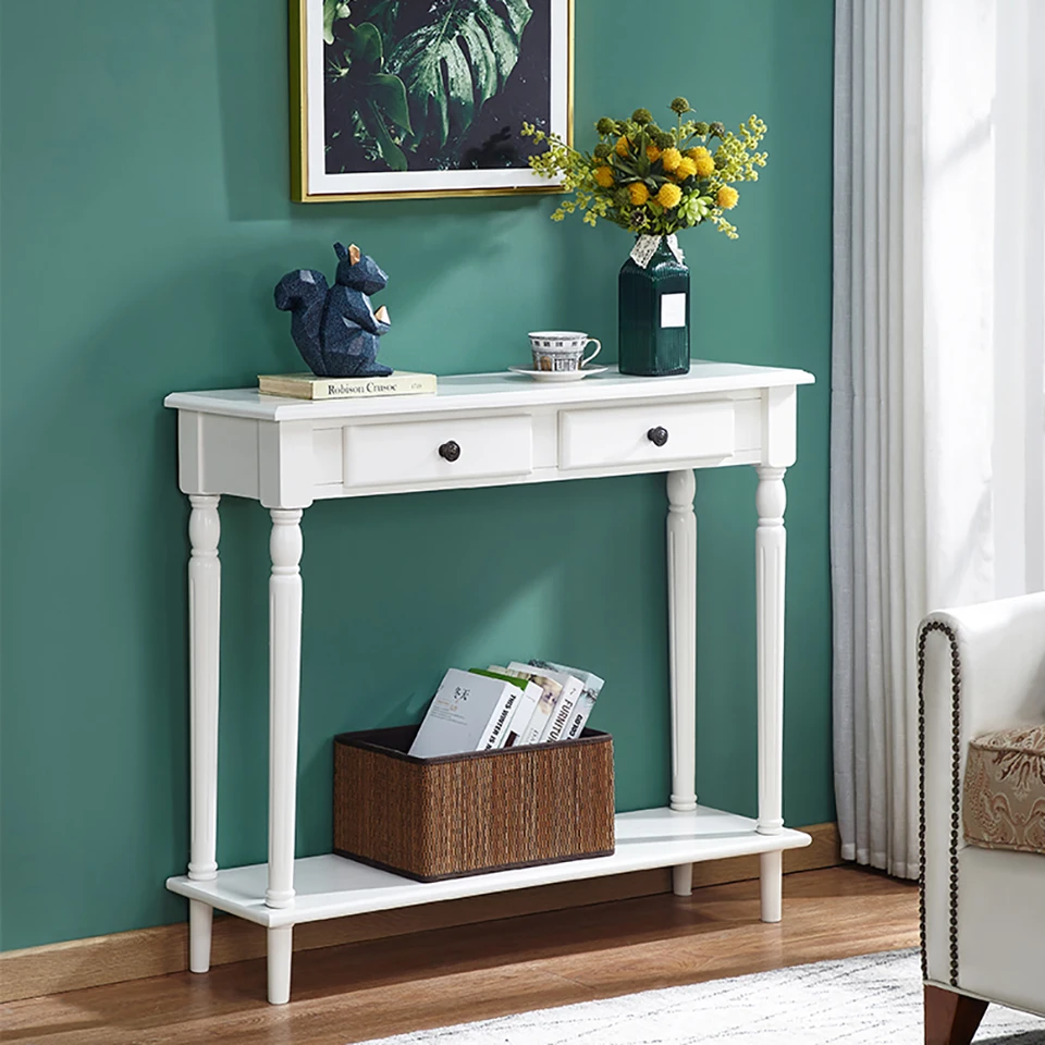 Módna pochúťka rohový stôl Moderný severský elegantný jedinečný vchodový stôl luxusný jednoduchý Tavolo Salotto Hallway Table Furniture