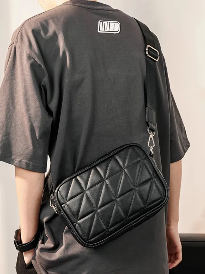 Módna pánska geometria taška na neformálne tašky na ramene s malými kabelkami Geometrická kabelka Y2K Street Cool Boys tašky
