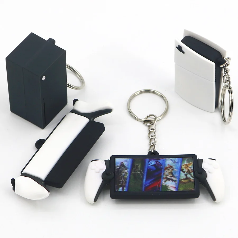Módna simulácia PS5 simulácia kvapka lepidla Konzola Hra rukoväť kľúča Keychain Boys závesný prívesok Llaveros Simple príliv Hra Hráte visiace ozdoby darčeky