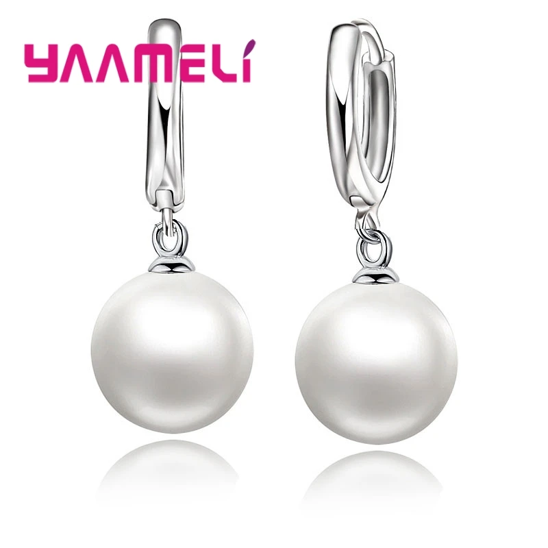 Módna sladkovodná perla krištáľový zirkón náušnice príslušenstva 925 Sterling Silver Jewelry Huggie Earwire Hoop pre ženy/dievčatá