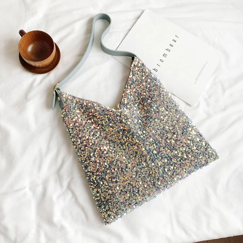 Módna strieborná blingová flitra tote taška Soft Diamond Ramer Designer Bag Vysoko kvalitná zlatá flitra flitrová kabelka