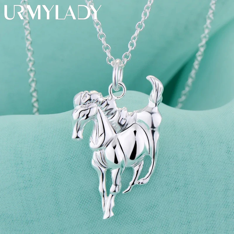 Módna značka 925 Sterling strieborný náhrdelník pre ženy luxusné svadobné šperky Elegantné prívesky na koň
