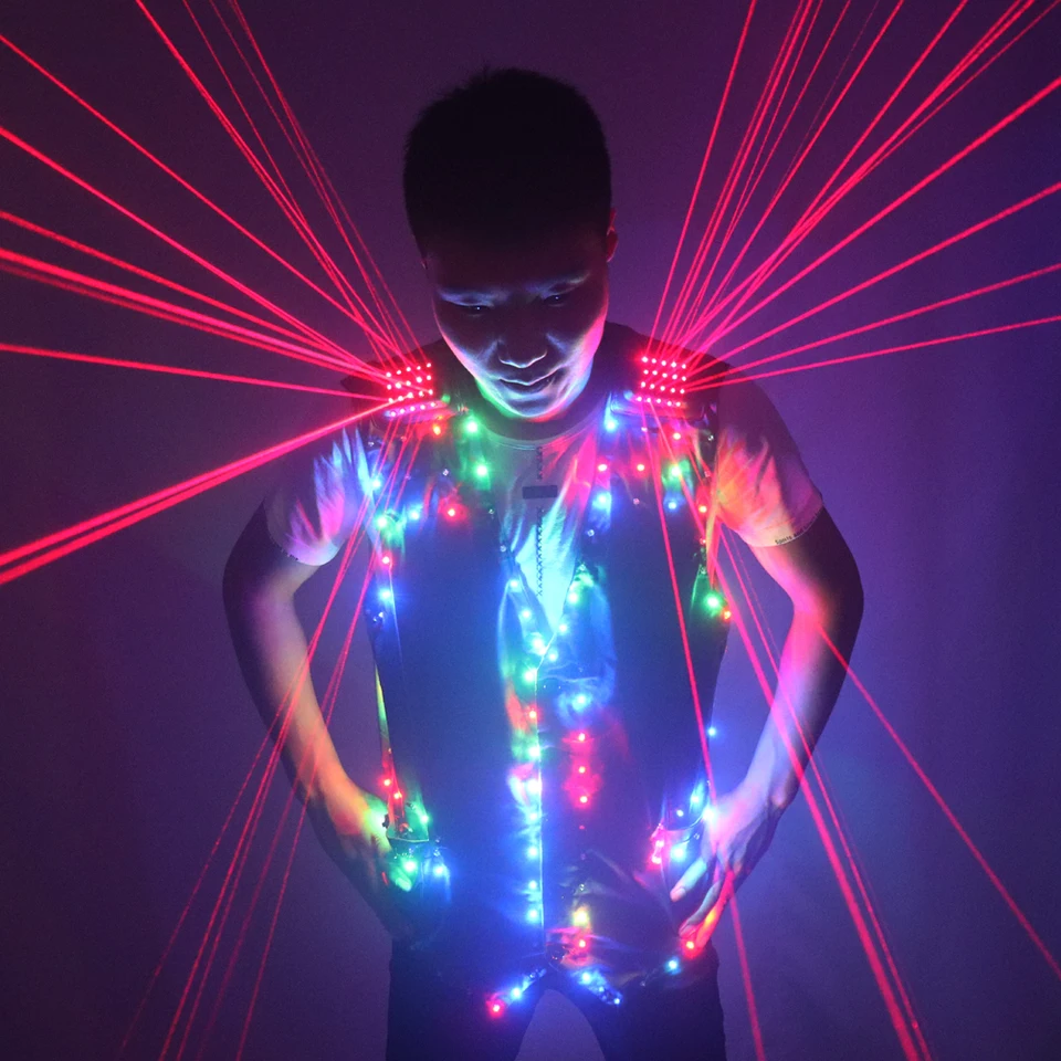 Módna červená laserová vesta Laser LED vesta vyhovuje oblečené kostýmy pre speváka tanečníka pre interpretov nočných klubov