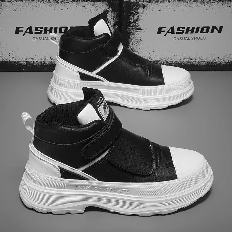 Módna čierna vysoká horná robustná tenisky Men Streetwear Platforma Lightweight Pánsky tréneri Príležitostné dizajnérske topánky Mužské tenisky