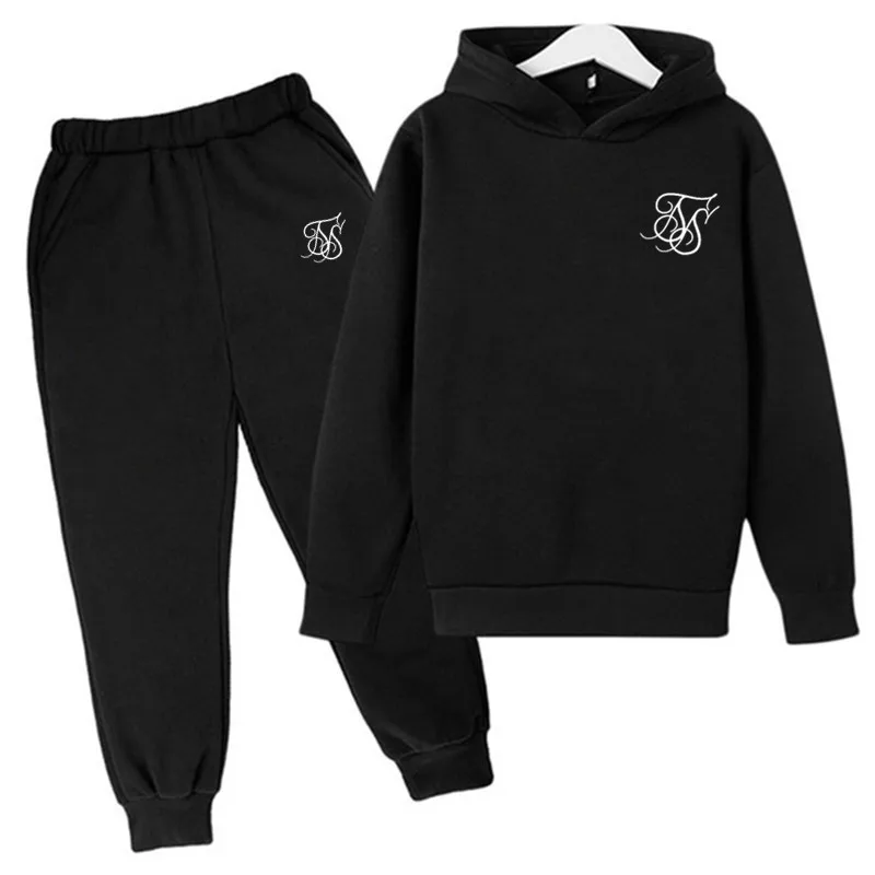 Módna športová značka Sik Silk Boys Dievčatá s kapucňou oblek hip hopu na streetwear pre deti mikina mikina deti 2 kusové súpravy stopky
