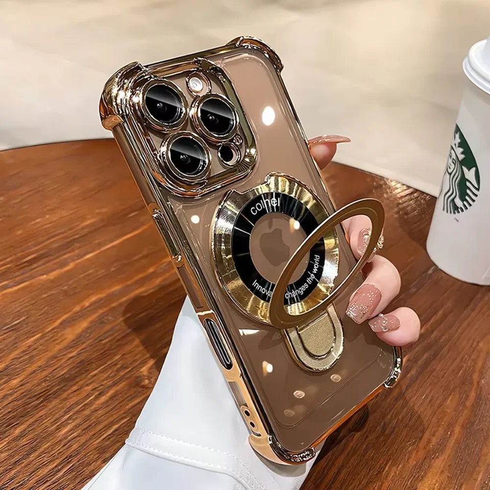 Módne airbagové pokovovacie puzdro pre iPhone 16 Pro Max 16 Plus Clear Soft Magsafe Cover pre iPhone 11 12 13 14 15 Pro Max xs Max xr xr