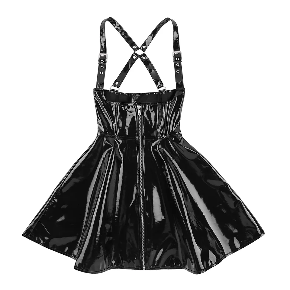 Módne dámske sexy klubové oblečenie Sexy šaty latex kostýmy mokra