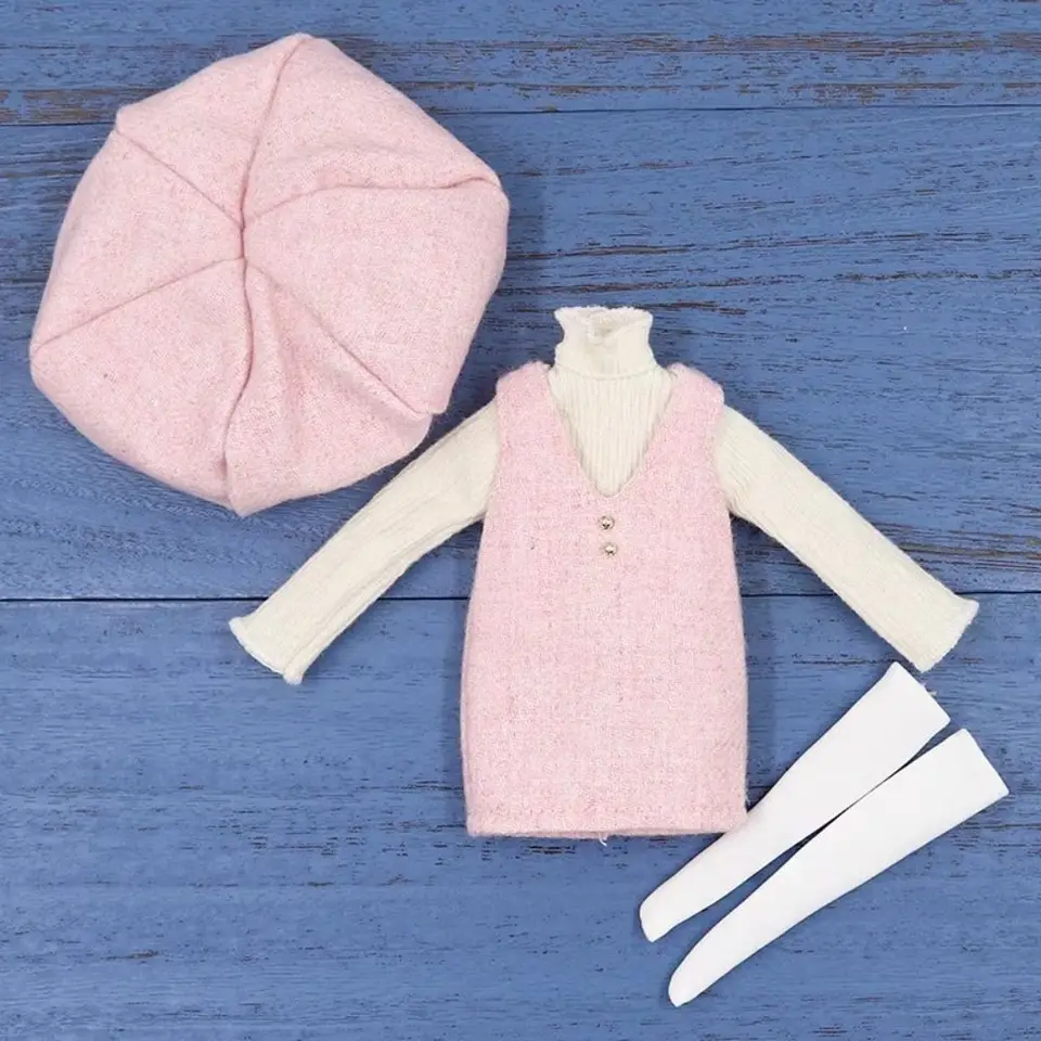 Módne džínsy šaty ležérne oblečenie s baret ponožkami kombinézy tričko Diy doplnky pre deti hračky pre azone OB24 Icy DBS Dolls