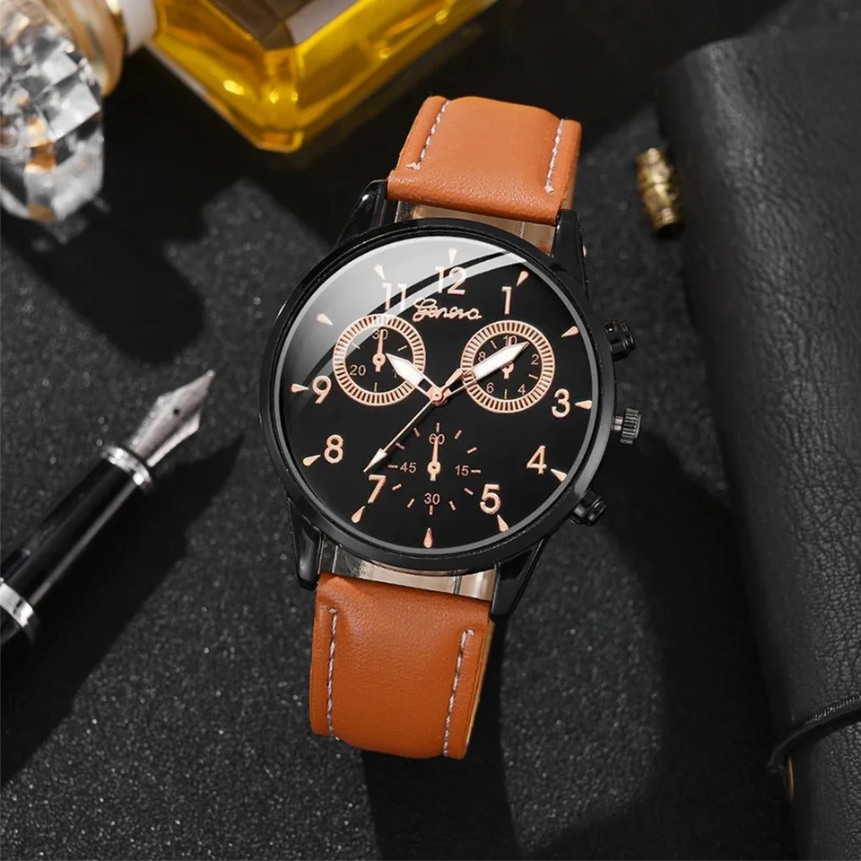 Módne jednoduché pánske ultra tenké kožené kožené pásy Quartz zápästie Watch Luxury Business Cast Watch Wristwatches