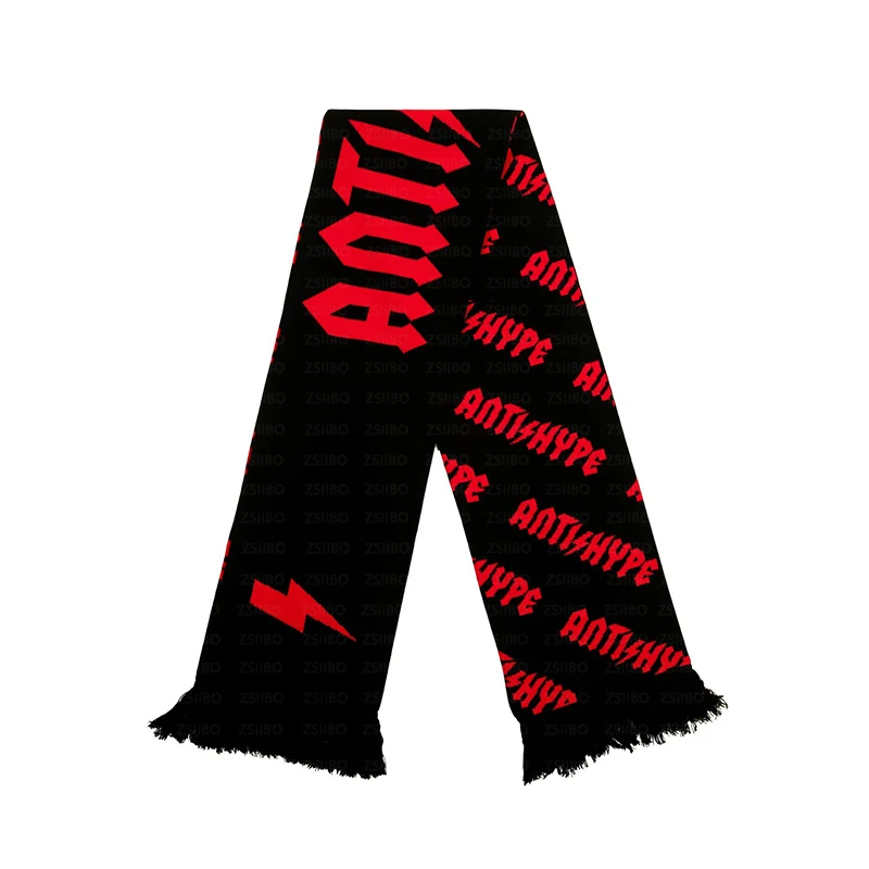 Módne kreatívne listy Jacquard Goth pruhované pletené dámske šatky Zimná šatka zástera Čierny Tassel Luminous Y2K Kpop Shawl