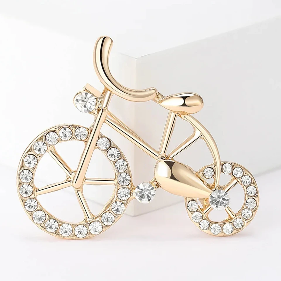 Módne krištáľové bicykle brožby Piny pre ženy Men Men kamienok Cycling Športové odznaky kloš