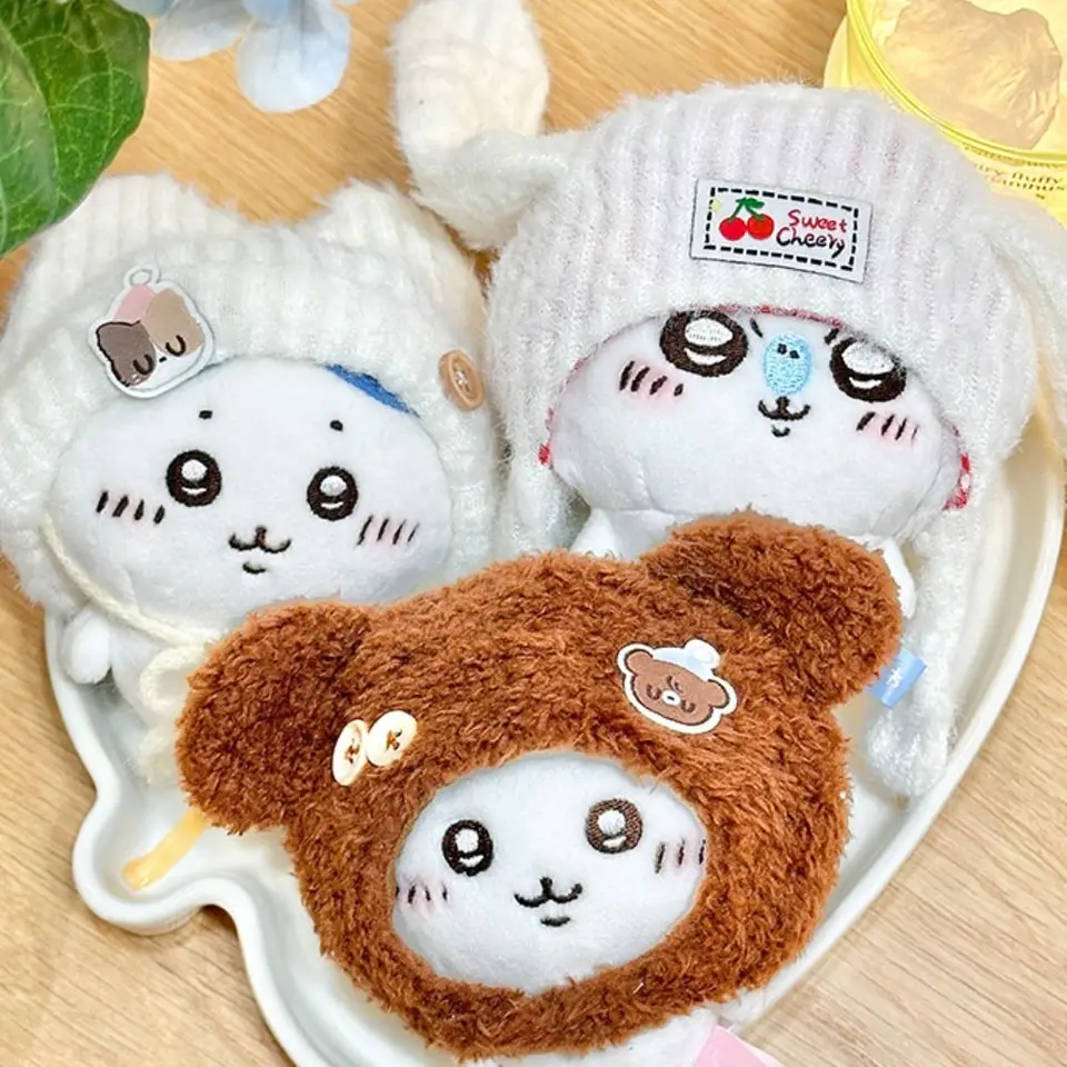 Módne králičie uši bábiky klobúk chlieb oblečenie nekonečné krémové sériu Doll Clothes Set Cat Ears Cotton Doll Clothes 10 cm bábika