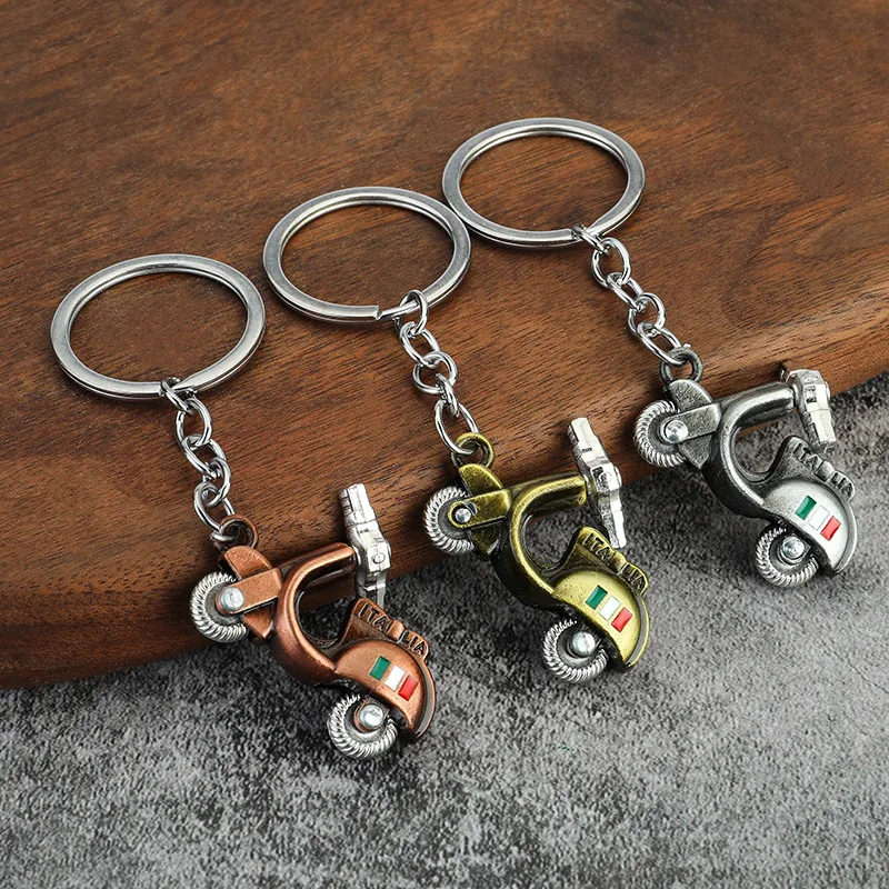 Módne kľúče štýlové 3D motocyklové kolobežky kľúča kľúče keyfob klasické elektrické autá Keyring prívesok unisex darček