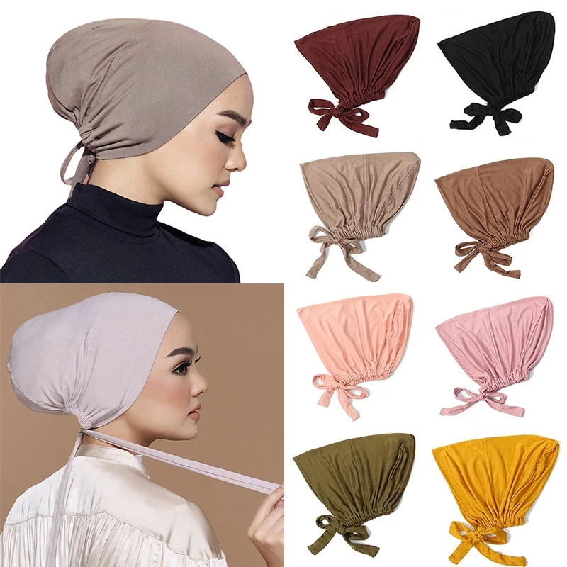 Módne MODNÉ MODAL Moslimské turbanové klobúky Vnútorné hidžábové čiapky ISLAMICKÝ URDERSCARF BONNET INDIA HAJA ŽENA SEMÁRSKÁ SEDRADLA TURBANTE MÁR 2022