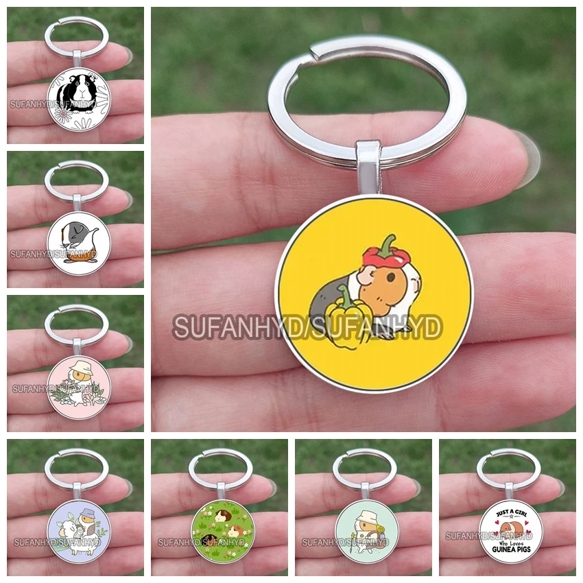 Módne morča ošípané kľúče pre dom roztomilé krásne zviera Keychain škrečok Key reťaz myši držiteľ prsteňa prsteň