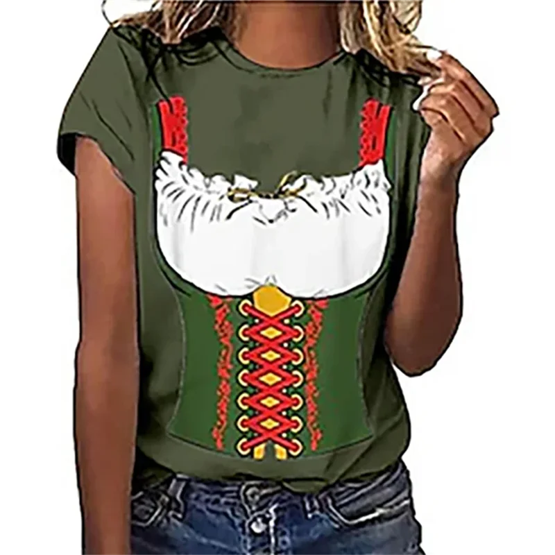 Módne muži Ženy Tričko Funny Graphic Oktoberfest pivo bavorský štýl tričká unisex Casy Casy Y2K nadmerne nadmerné ženské oblečenie
