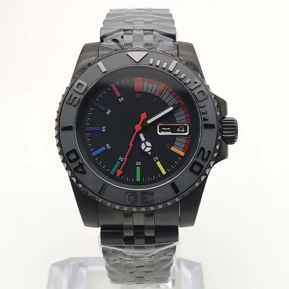 Módne náhodné hodinky 40 mm mužské hodiny automatické relogio Masculino NH36 Mechanical Jubilee Sapphire Black Case Pánske hodinky