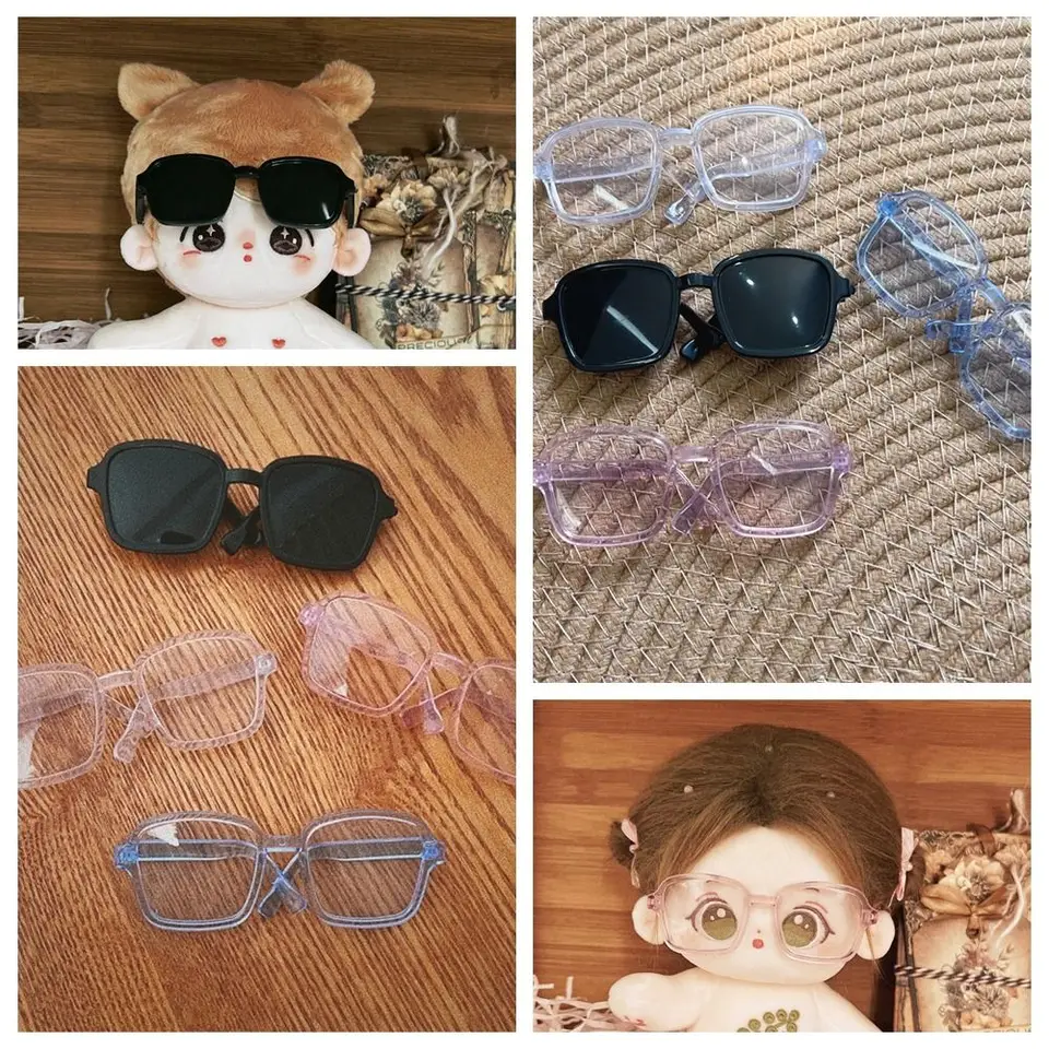 Módne okuliare pre 20 cm bavlnené bábiky roztomilé rámové okuliare pre bábiky za 1/3 1/4 bjd bábiky Mini plyšové zvieracie doplnky