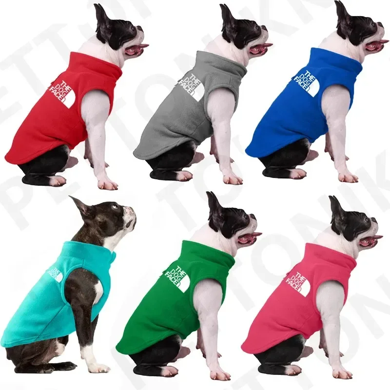 Módne psie sveter Zimné vonkajšie domáce zvieratá oblečenie teplé fleecové oblečenie pre malé stredne francúzske buldog Ropa Perro S-XL