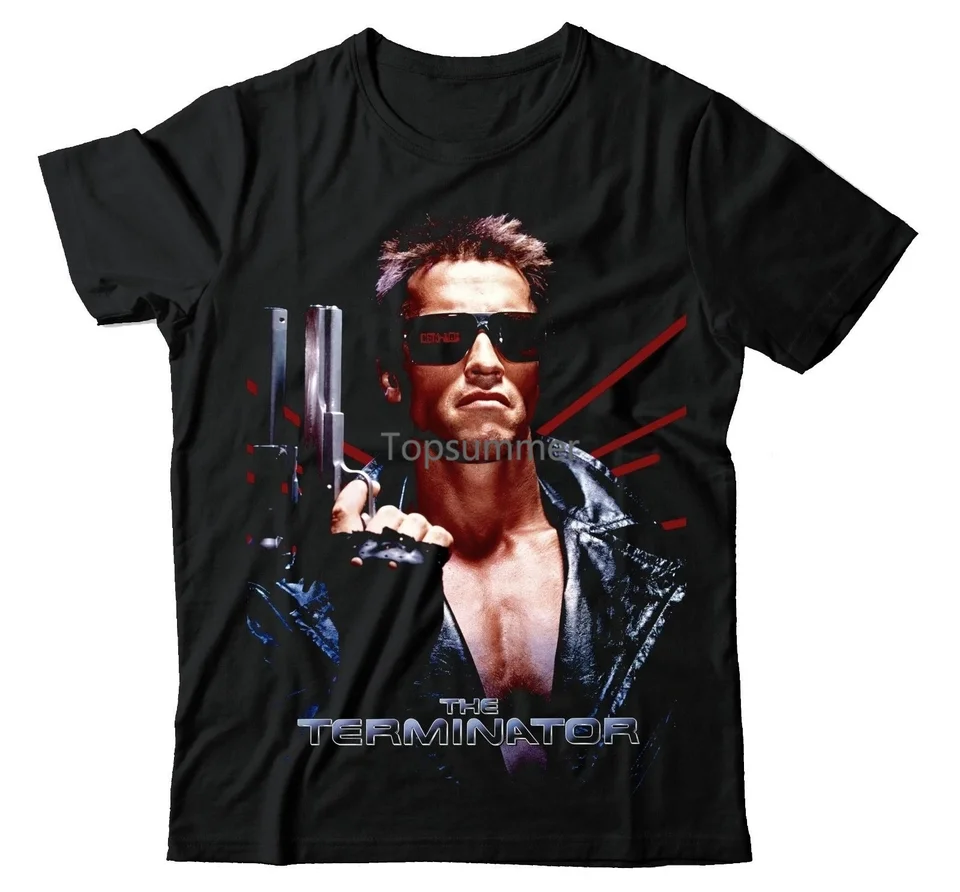 Módne pánske tričko Arnold Schwarzenegger Terminátor ill be back top cd16 čierna tričko