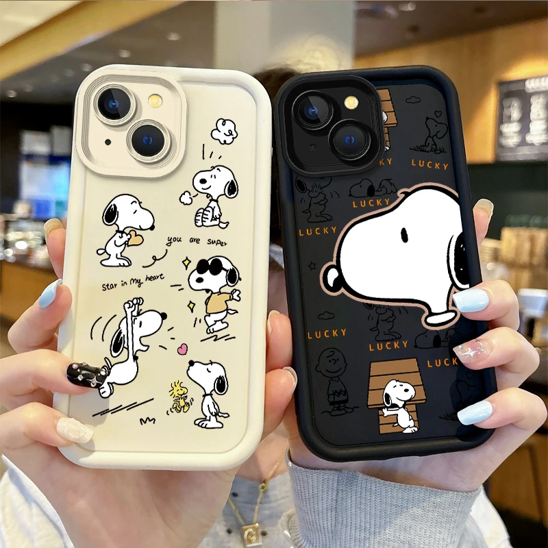 Módne roztomilé snoopy karikatúrne puzdro pre iPhone 16 Pro Max Case 15 14 13 12 11 Pro XR x XS MAX 8 7