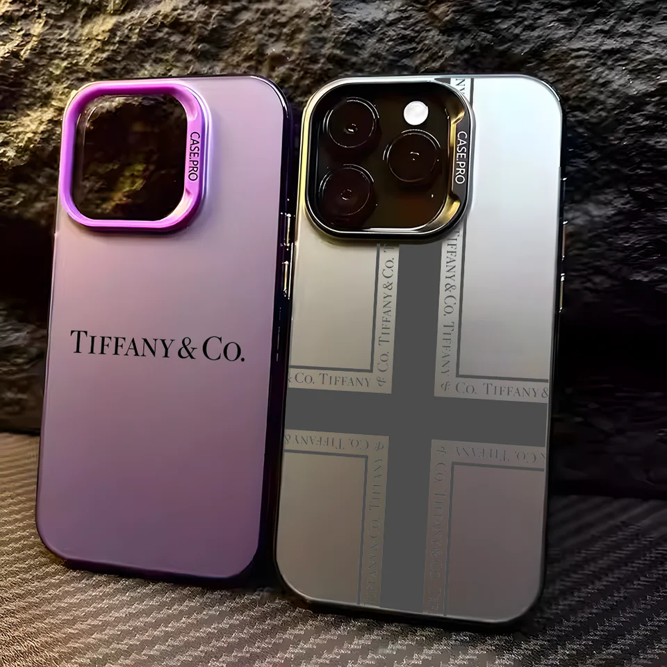 Módne t-Tiffany-y bluesové puzdro pre iPhone 16 15 14 13 12 11 Pro Max Black Matte Multicolor Laser Metallic Aurora Funda