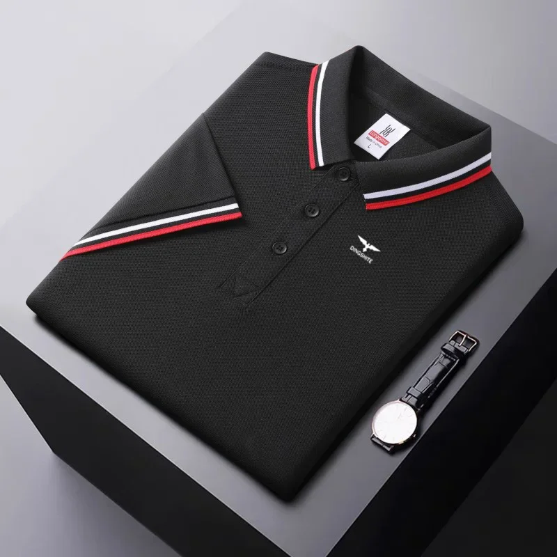 Módne tričko Pánske pólové tričko Nové 2024 letné letné neformálne priedušné rukávy Slim Top Pánske pólové tričko Business Polo tričko