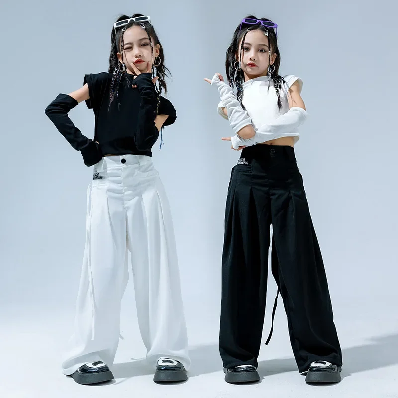 Módne tričká nohavice pre deti Ballroom Street Dance pre dievčatá Dancewear Outfits Dancing Clothes Jazz Hip Hop kostýmy obleky