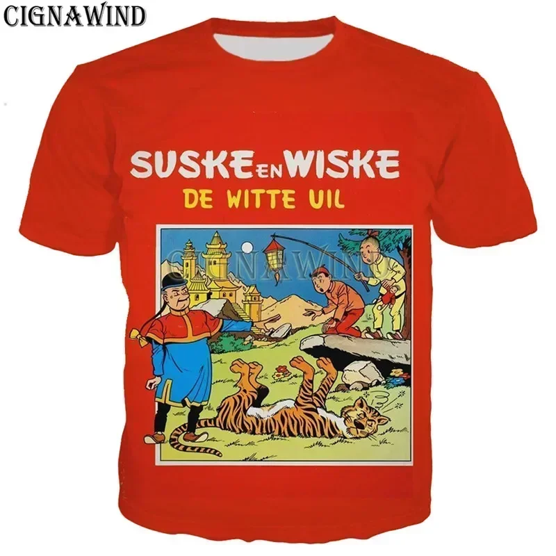 Módne vtipné tričká Men/ženy karikatúra Suske en Wiske 3D tlačené tričko Príležitostné tričko Harajuku Tshirt Streetwear Tops