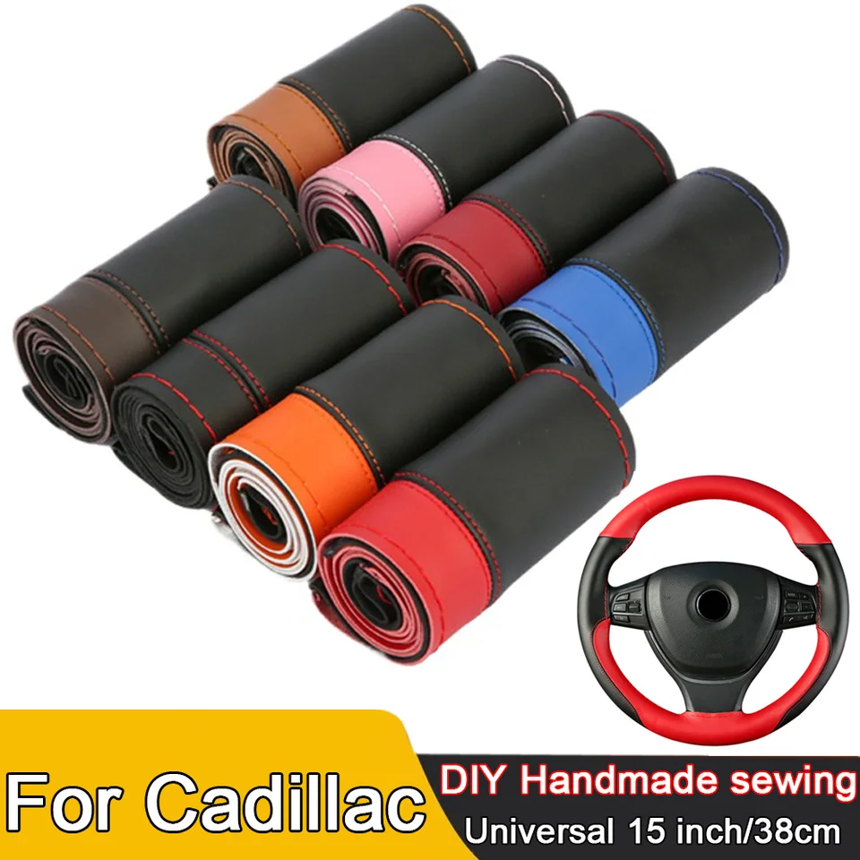Módne zostrihové auto kryt volantu DIY ručne šité ochranný kryt pre Cadillac CT5 XT5 XT4 XT6 ESV ESCALADE CTS XTS SRX