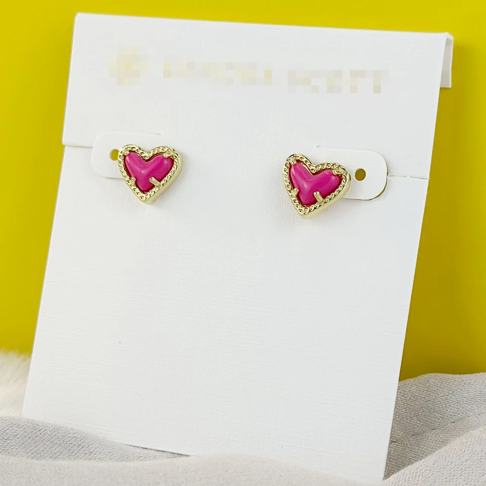 Módne šperky vkvva ari srdiečko Gold-Plate Stud pre ženy, jedinečné darčeky na Valentína