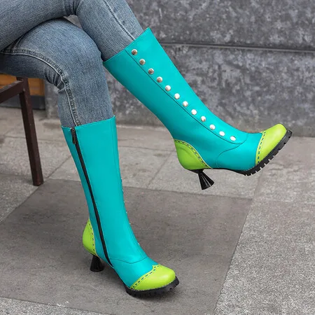 Módne ženy koleno topánky NIVET Zipper Boot 2025 Nové jazdecké topánky Ženské jesenné zimné dlhé topánky Myer Veľkosť 34-43