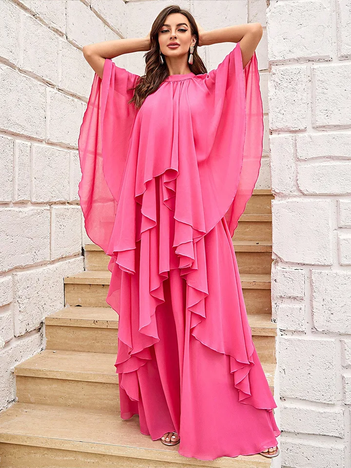 Módne ženy volá maxi šaty vrstva kaftan elegantné dubajské večerné večierky morčacie kaftan marokain femme vestidos jalabiya