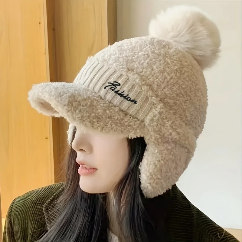Módne ženy zimná kožušina Teplý vetrový klobúk lei feng čiapka kožušinová klapka Klapka Spony