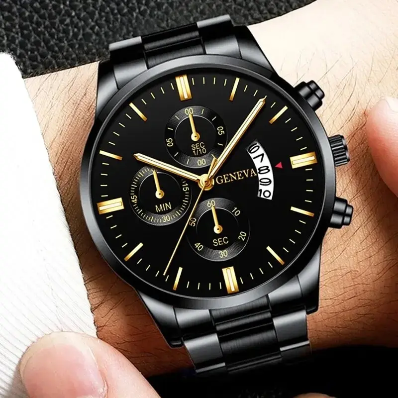 Módni muži z nehrdzavejúcej ocele hodinky luxusný kalendár Quartz zápästie Watch Pánske hodinky pre Man Clock Montre Homme