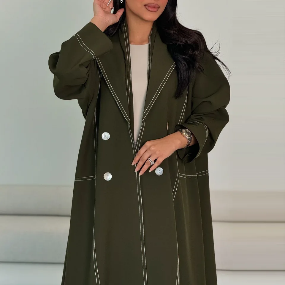 Módny dubaj s dvojitým dojčeným abaya pre luxusné moslimské ženy šaty kebaya kaftan arabský rúž Jalabiya islam oblečenie Turecko