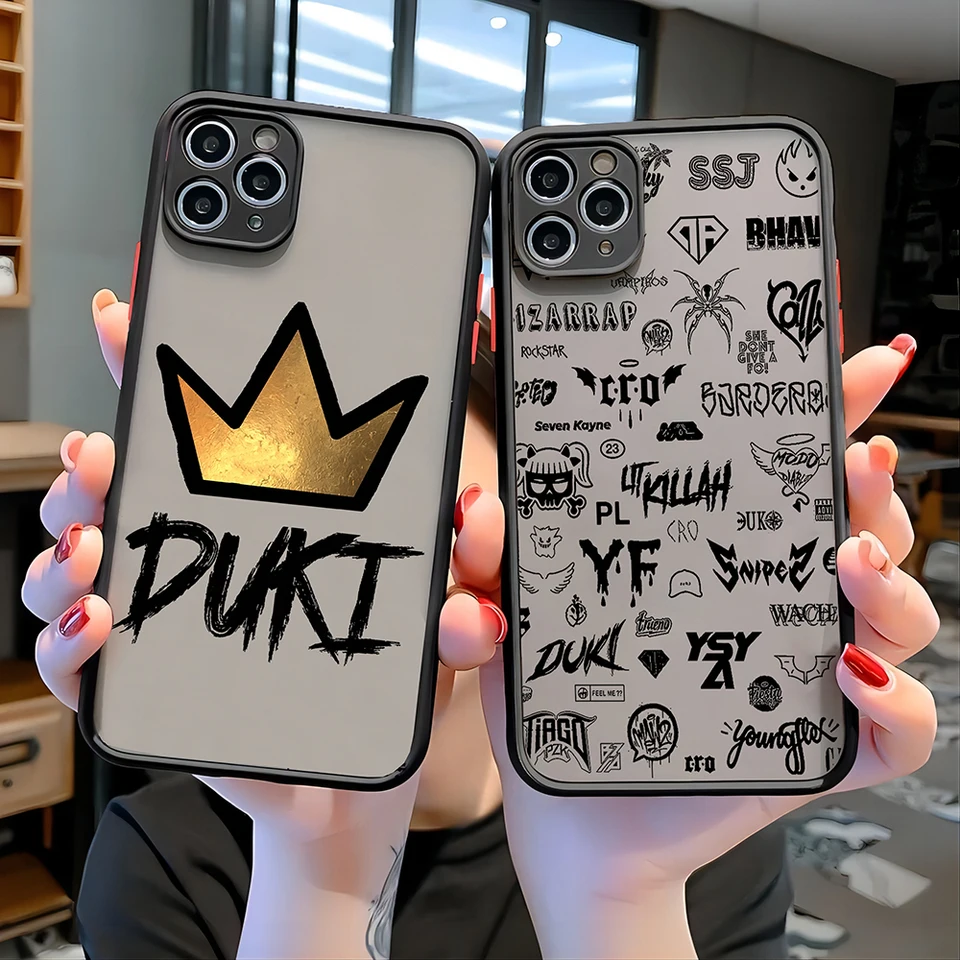 Módny duki rapper telefónny puzdro pre iPhone 16 15 14 13 12 11 Mini Pro Max x xr xsmax 7 8 plus matný transparentný zadný kryt fonda