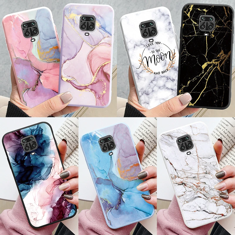 Módny mramorový pokryt pre Redmi Note 9 Pro Max 9s Soft Soft Case Case Silikone Coque Bumper Fundas pre Xiaomi Redmi Note 9 Pro