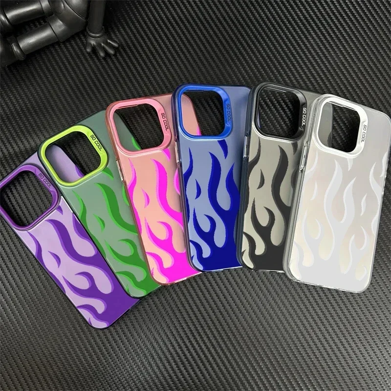 Módny plameň kreatívny telefón pre Tecno Spark Go 30c 20 10 7 Pova 6 Camon 20 15 ITEL P36 A48 S23 PRO 4G 5G MATTE zadný kryt